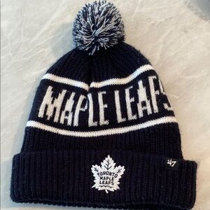 47 Brand Black and White Toronto Maple Leafs Beanie